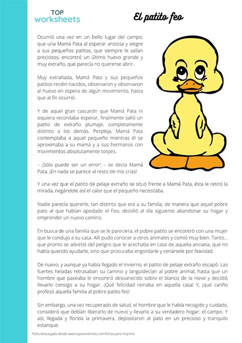 personajes del patito feo para imprimir|El patito feo, ficha para imprimir 